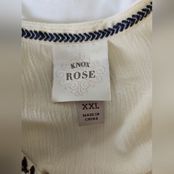Know Rose Embroidered Cream Women's Top - Picture 8 of 8